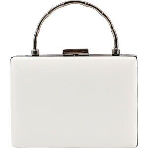 Women G Style 13-White Imported Push Lock Evening Cocktail Party Formal Clutch